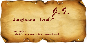 Jungbauer Izsó névjegykártya